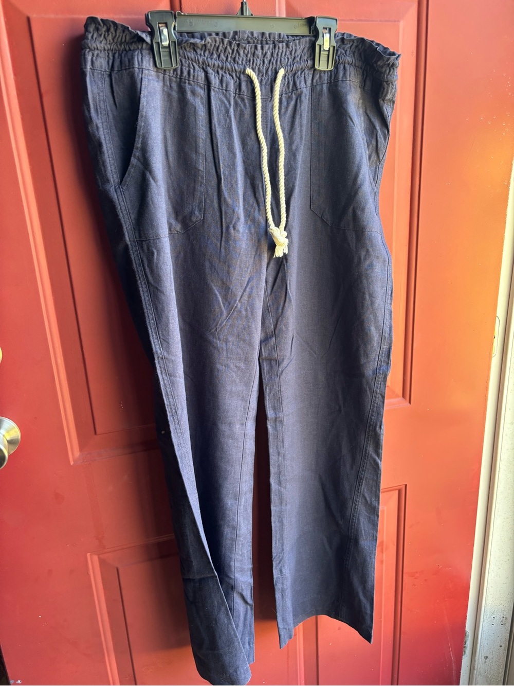 Navy Drawstring Casual Pants